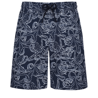 Bermuda en coton homme Poulpes Bicolores Bleu marine vue de face
