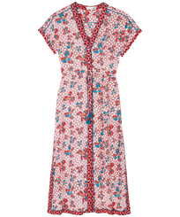 Vestito lungo donna Iris Lace- Vilebrequin x Poupette St Barth Papavero vista frontale