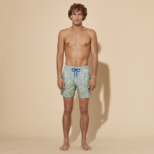 Men Swim Shorts Ultra-light and Packable Tortues Hypnotiques Thalassa front worn view