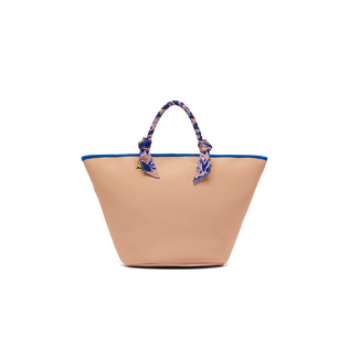 Bolsa de playa de neopreno con logotipo VBQ para mujer Blush vista trasera