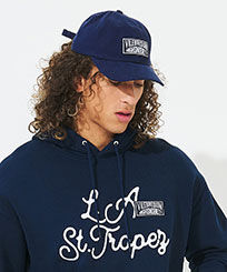 Men Cap - Vilebrequin x Highsnobiety Deep blue front worn view