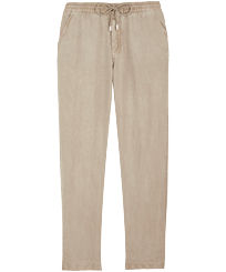 Men Linen Pants Solid Mineral Dye Eucalyptus front view