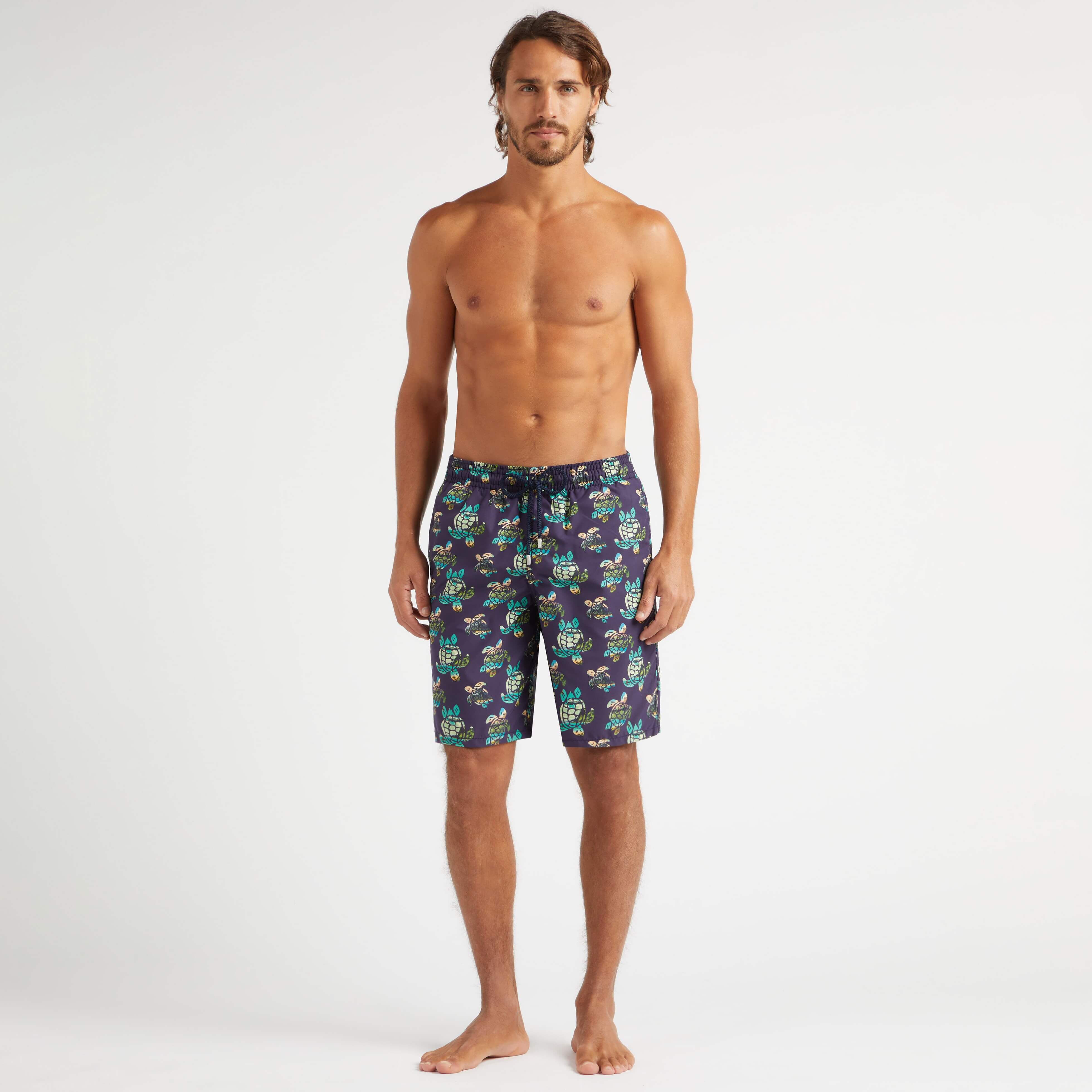 Men Long Swim Trunks Landscapes Turtles