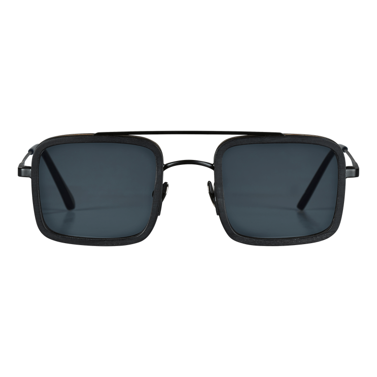 White Tulipwood Women And Men Sunglasses - Sunglasses - Valentin - Black - Size OSFA - Vilebrequin