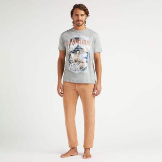 T-shirt uomo in cotone VBQ Moorea Grigio viola vista frontale indossata
