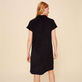 Robe polo éponge unie femme Noir vue portée de dos