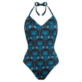 Women Halter One-piece Swimsuit - Vilebrequin x Abu Dhabi Goa front view