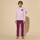 Men Cotton and Cashmere Crewneck Sweater Turtle Pink front worn view
