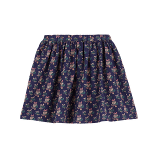 Girls Cotton Skirt Landscape Turtles Midnight back view