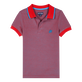 Cotton Pique Boys Polo Shirt Solid Earthenware front view
