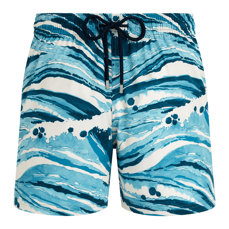 Wave Stretch-badeshorts Für Herren – Vilebrequin X Maison Kitsuné - Moorise - Blau - Größe L - Vilebrequin
