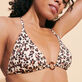 Women Triangle Bikini Top Turtles Leopard Straw details view 1