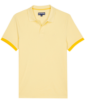 Polo en piqué de algodón de color liso para hombre Popcorn vista frontal