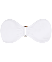 Haut de maillot de bain bandeau femme uni Blanc vue de face