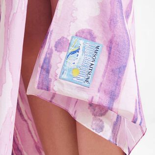 女士 Wave 纯棉沙滩巾——Vilebrequin x Maison Kitsuné Lilac 细节视图1