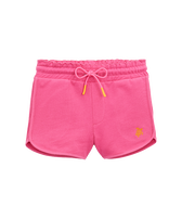 Pantalones cortos de algodón orgánico con bordado de tortuga para niña Buganvilla vista frontal