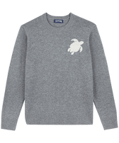 Men Wool and Cashmere Crewneck Sweater Turtle Grey front view
