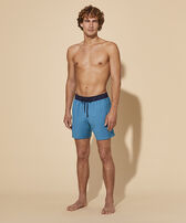 Men Wool Swim Shorts Super 120' Azure front worn view