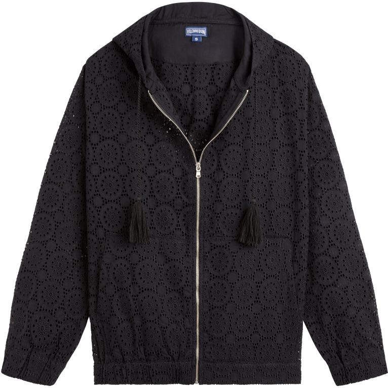 Women Cotton Cardigan Broderies Anglaises - Licy - Black - Size S - Vilebrequin