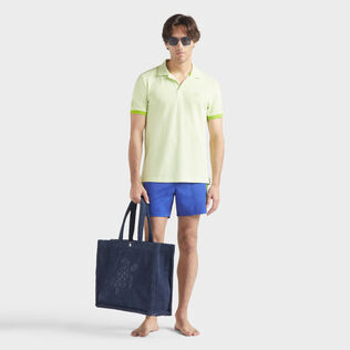 Men Cotton Pique Polo Shirt Solid Macaroon 细节视图1