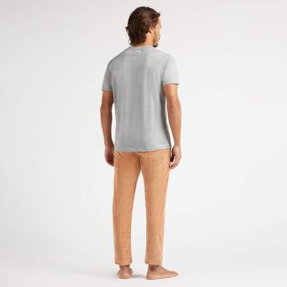 T-shirt uomo in cotone VBQ Moorea Grigio viola vista indossata posteriore