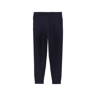 Kids Cotton Joggers Pants Solid Navy back view