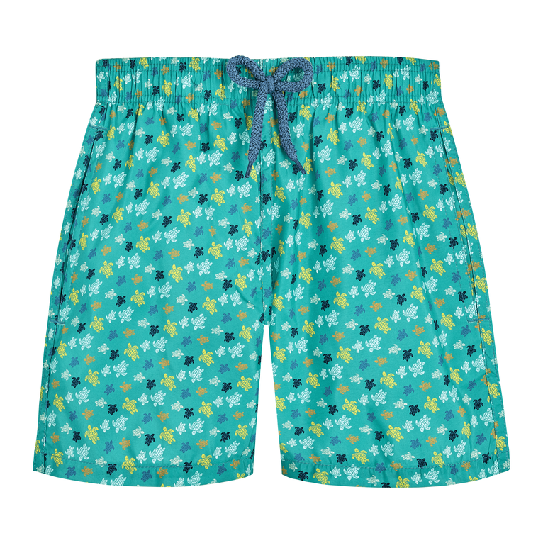 Boys Swim Shorts Ultra-light And Packable Micro Ronde Des Tortues Rainbow - Swimming Trunk - Jihin - Green - Size 14 - Vilebrequin