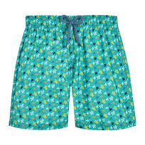 Boys Swim Trunks Ultra-light and Packable Micro Ronde Des Tortues Rainbow Tropezian green front view