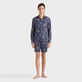 Chemise en coton voile organique Unisexe Disco Stars Bleu marine vue portée de face