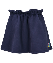 Falda de algodón de color liso para niña Azul marino vista frontal