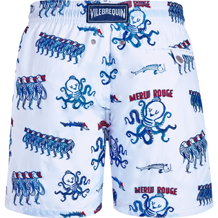 Men Swim Trunks Embroidered Au Merlu Rouge - Limited Edition White back view