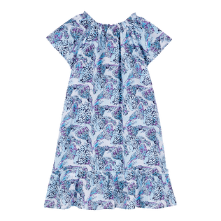 Vestido de gasa de algodón con estampado Isadora Fish para niña Blanco vista trasera