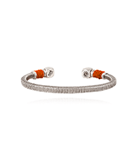 Men silvered Jonc Bracelet - Vilebrequin x Gas Bijoux Apricot front view