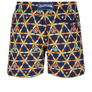 Men Swim Trunks Embroidered Indian Ceramic - Limited Edition Sapphire back view