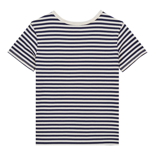 Streifen-T-Shirt für Jungen Marineblau/weiss Rückansicht