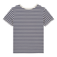 T-shirt en coton garçon à rayures Marine / blanc vue de dos