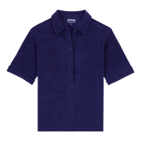Women Terry Polo Solid Midnight 正面图