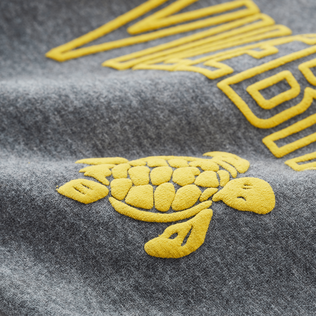 T-shirt bambino con logo floccato Heather anthracite dettagli vista 1