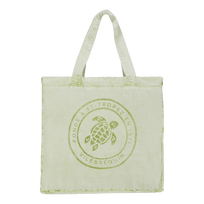 Linen Beach Bag Mineral Dye Lemongrass front view