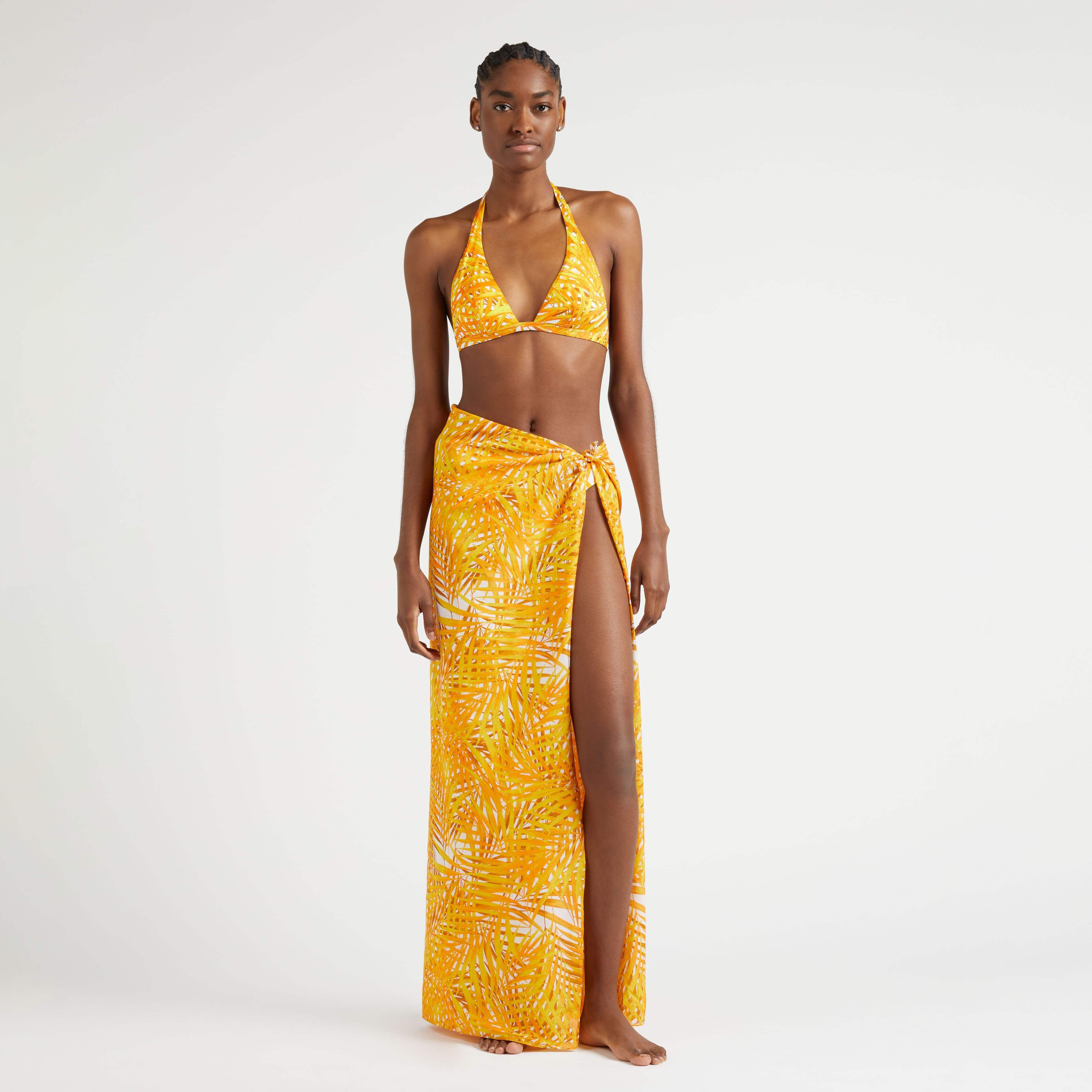 Women Halter Bikini Top Palm Leaves | Vilebrequin