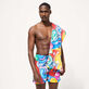 Unisex Beach Towel Faces In Places - Vilebrequin x Kenny Scharf Multicolor front worn view