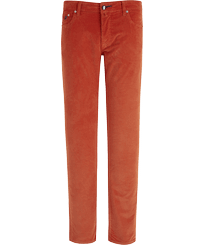 Men 5-pocket Velvet Pants Regular fit Rust front view