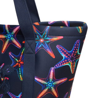 Large Neoprene Beach bag Disco Stars Navy details view 5