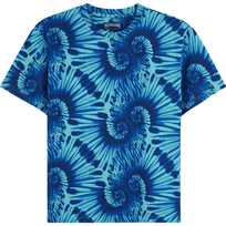 Men Cotton T-Shirt Tie & Dye Nautilius Print Celeste vista frontal
