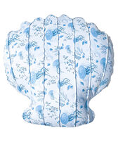 XL Floating Pouf with Medusa and Shells pattern - VBQ x MX Home White front view
