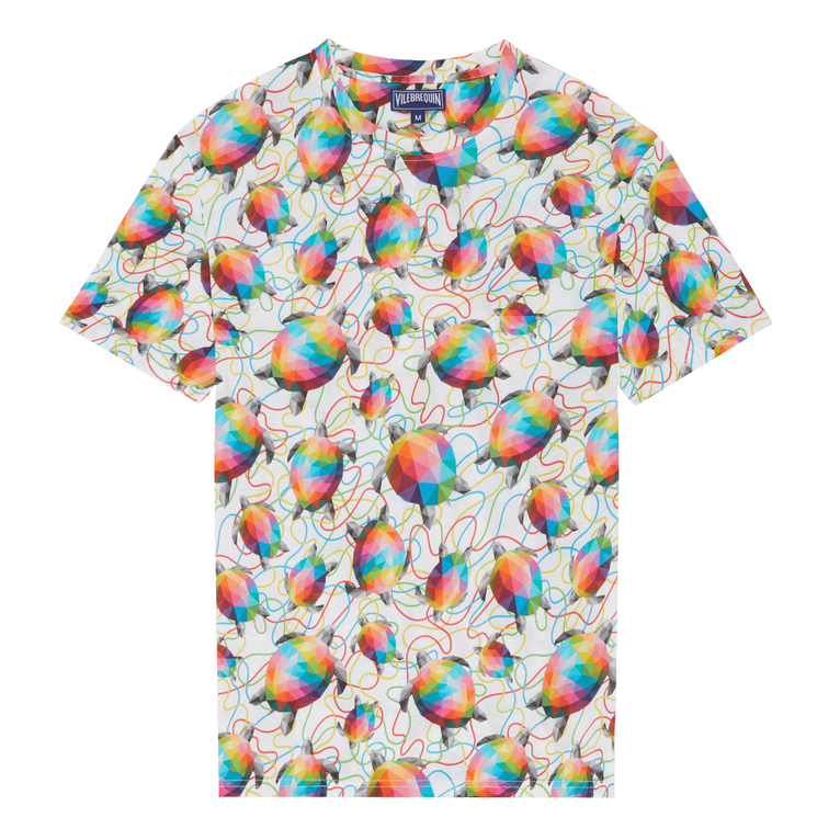 Camiseta De Algodón Orgánico Con Estampado Tortugas Para Hombre - Vilebrequin X Okuda San Miguel - Camisetas - Tareck - Multi