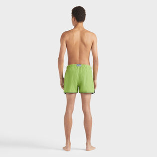 Men Linen Swim Trunks Solid Camouplage back worn view