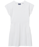 Girls Summer Dress Solid White front view
