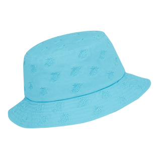 Embroidered Bucket Hat Turtles All Over Aquamarin blau Rückansicht