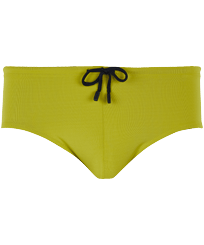 Bañador slip ajustado de color liso para hombre Matcha vista frontal